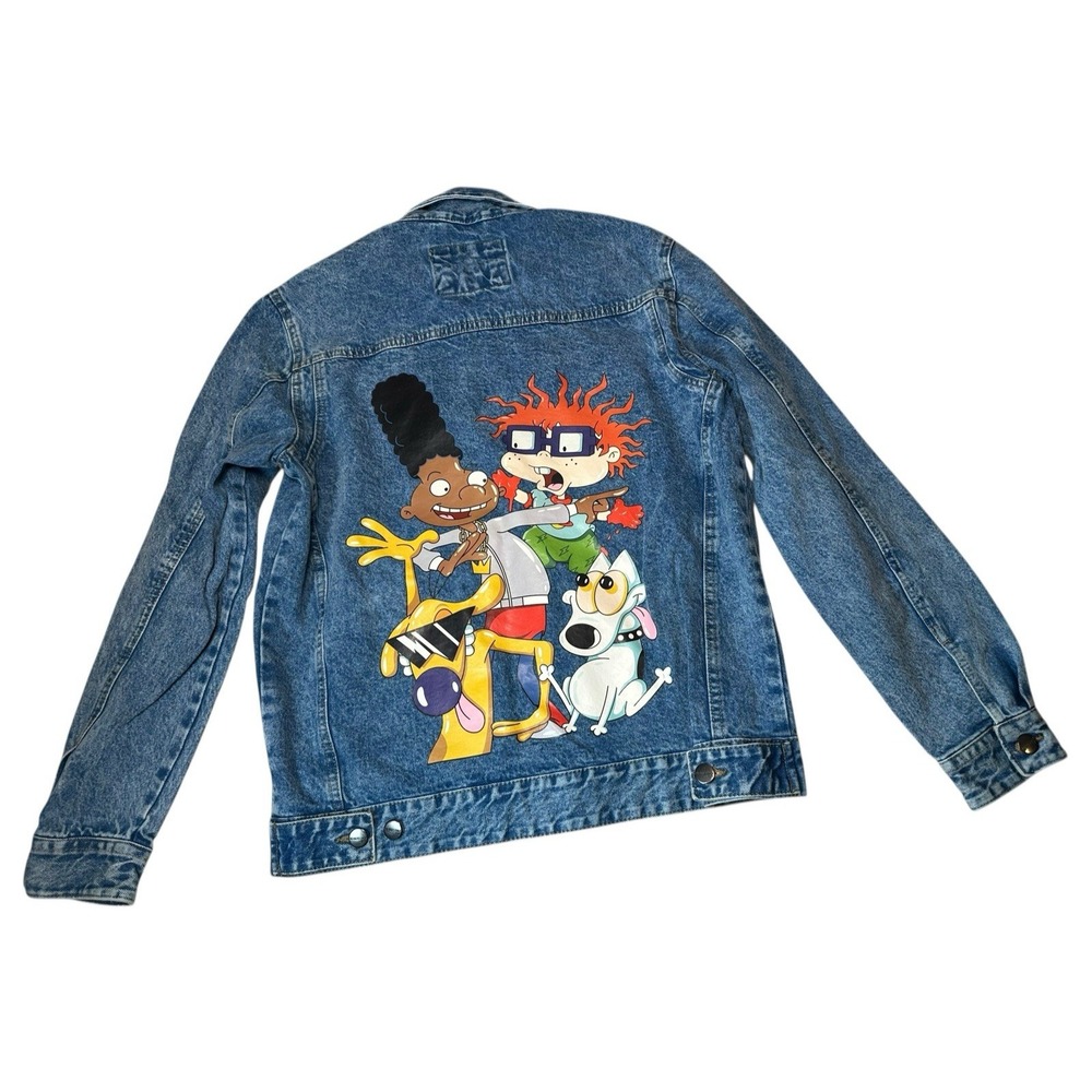Nickelodeon x Members Only Rugrats Denim Jacket Mens‎ Sz Large Chuckie Tommy